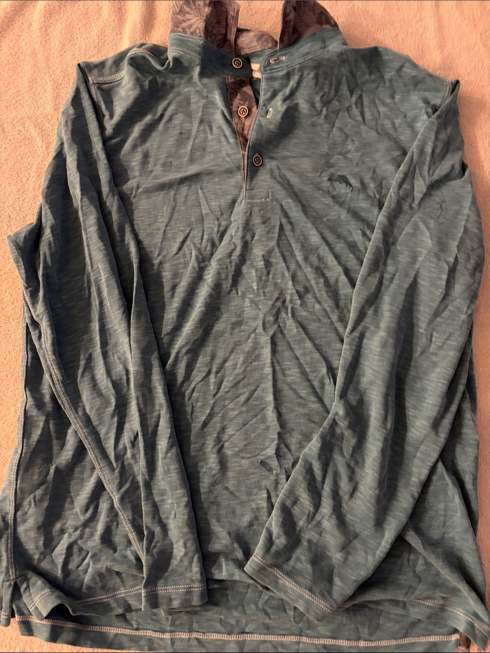 Tommy Bahama Long-Sleeve Henley in Slate Blue